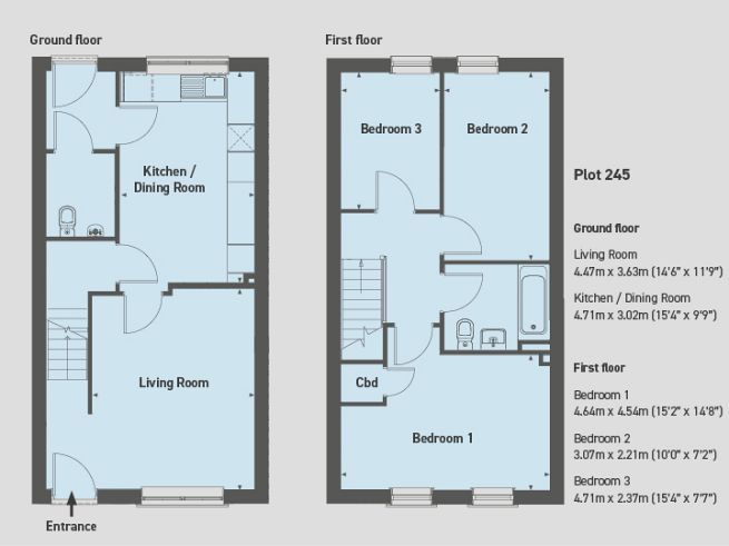 Floor plan, 3 bedroom house - artist's impression subject to change